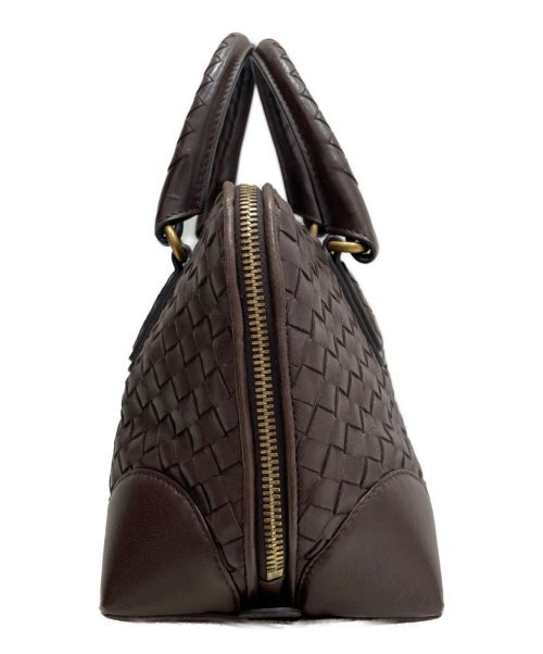 BOTTEGA VENETA（ボッテガベネタ）BOTTEGA VENETA (ボッテガベネタ) イントレチャートハンドバッグ ブラウンの古着・服飾アイテム