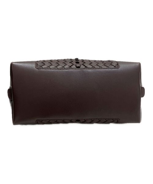 BOTTEGA VENETA（ボッテガベネタ）BOTTEGA VENETA (ボッテガベネタ) イントレチャートハンドバッグ ブラウンの古着・服飾アイテム
