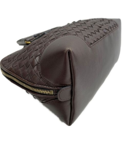 BOTTEGA VENETA（ボッテガベネタ）BOTTEGA VENETA (ボッテガベネタ) イントレチャートハンドバッグ ブラウンの古着・服飾アイテム
