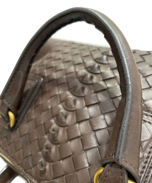 BOTTEGA VENETA（ボッテガベネタ）BOTTEGA VENETA (ボッテガベネタ) イントレチャートハンドバッグ ブラウンの古着・服飾アイテム