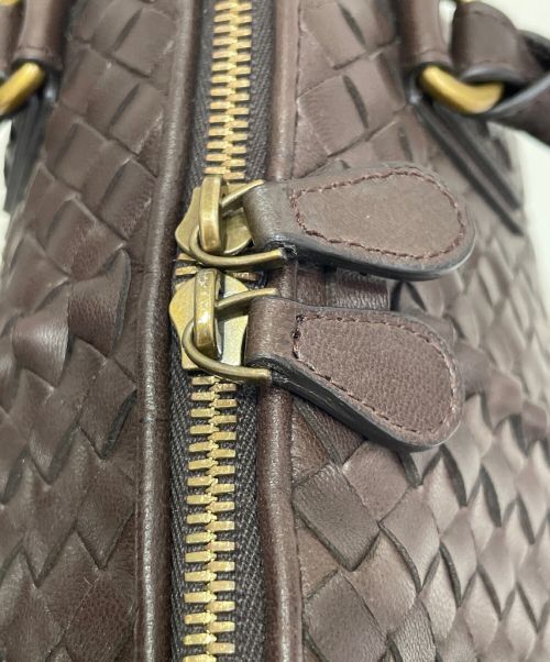 BOTTEGA VENETA（ボッテガベネタ）BOTTEGA VENETA (ボッテガベネタ) イントレチャートハンドバッグ ブラウンの古着・服飾アイテム