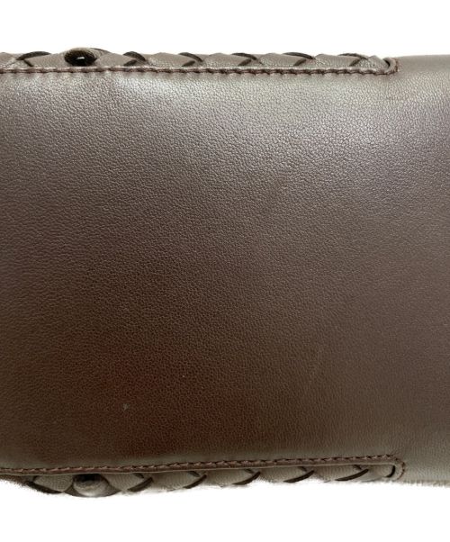 BOTTEGA VENETA（ボッテガベネタ）BOTTEGA VENETA (ボッテガベネタ) イントレチャートハンドバッグ ブラウンの古着・服飾アイテム