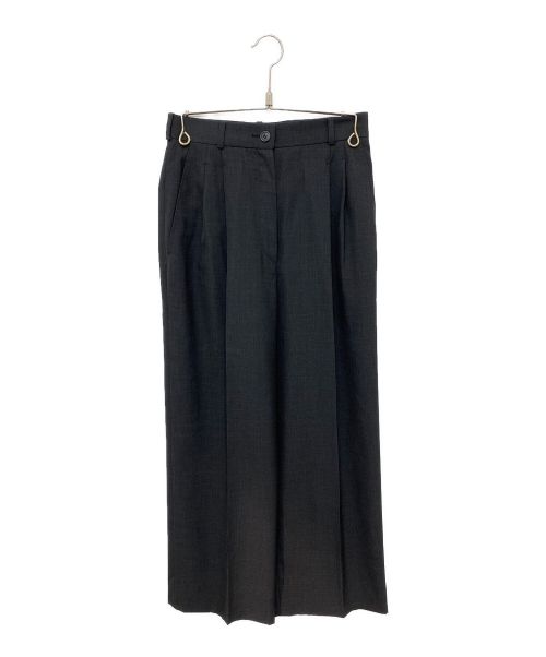 HERMES（エルメス）HERMES (エルメス) ワイドタックパンツ グレー サイズ:38の古着・服飾アイテム