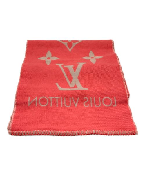 LOUIS VUITTON（ルイ ヴィトン）LOUIS VUITTON (ルイ ヴィトン) シルク混ロゴマフラー ピンクの古着・服飾アイテム