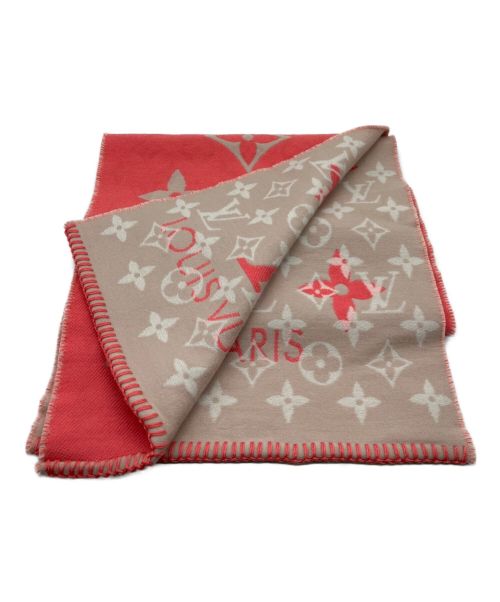 LOUIS VUITTON（ルイ ヴィトン）LOUIS VUITTON (ルイ ヴィトン) シルク混ロゴマフラー ピンクの古着・服飾アイテム
