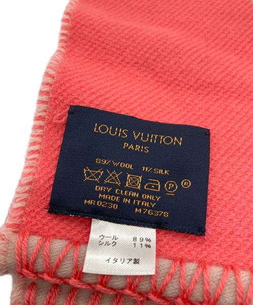 LOUIS VUITTON（ルイ ヴィトン）LOUIS VUITTON (ルイ ヴィトン) シルク混ロゴマフラー ピンクの古着・服飾アイテム