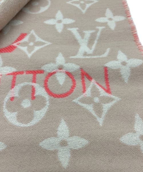 LOUIS VUITTON（ルイ ヴィトン）LOUIS VUITTON (ルイ ヴィトン) シルク混ロゴマフラー ピンクの古着・服飾アイテム