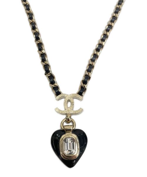CHANEL（シャネル）CHANEL (シャネル) ハートトップチェーンネックレス ブラックの古着・服飾アイテム