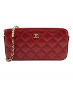 CHANELシャネル）の古着「マトラッセチェーンウォレット」｜ボルドー