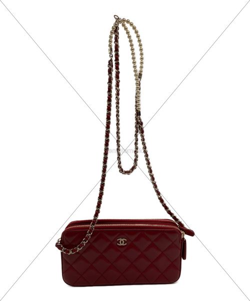 CHANEL（シャネル）CHANEL (シャネル) マトラッセチェーンウォレット ボルドーの古着・服飾アイテム