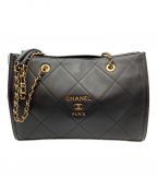 CHANELシャネル）の古着「スモールショッピングトートバッグ」｜ブラック