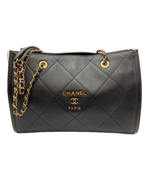 CHANEL（シャネル）CHANEL (シャネル) スモールショッピングトートバッグ ブラックの古着・服飾アイテム