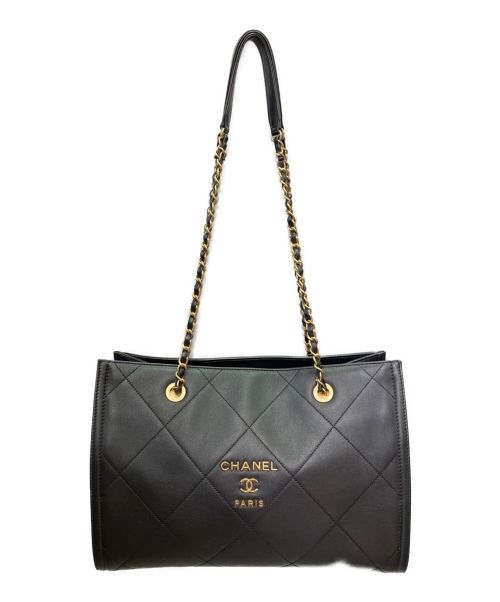 CHANEL（シャネル）CHANEL (シャネル) スモールショッピングトートバッグ ブラックの古着・服飾アイテム