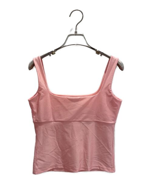 CHANEL（シャネル）CHANEL (シャネル) ビジューロゴストレッチトップ ピンク サイズ:38の古着・服飾アイテム