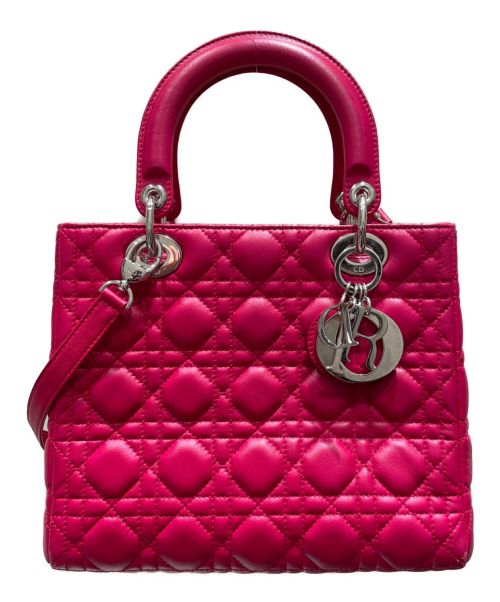 Christian Dior（クリスチャン ディオール）Christian Dior (クリスチャン ディオール) LADY DIOR ミディアム ショッキングピンク サイズ:ミディアムの古着・服飾アイテム