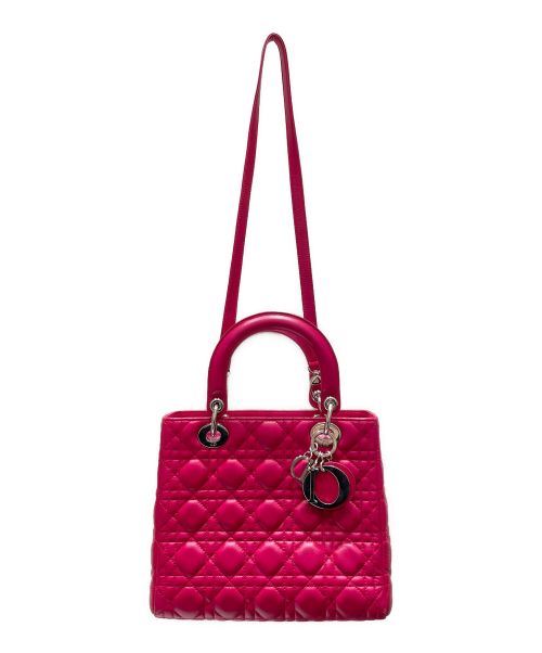 Christian Dior（クリスチャン ディオール）Christian Dior (クリスチャン ディオール) LADY DIOR ミディアム ショッキングピンク サイズ:ミディアムの古着・服飾アイテム