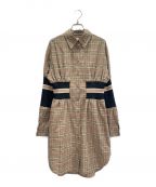 BURBERRYバーバリー）の古着「ノヴァチェック切替シャツワンピース」｜ブラウン×ベージュ