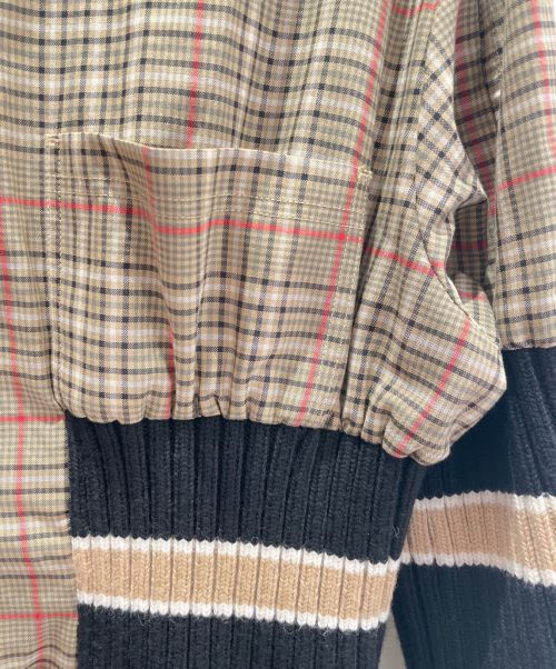BURBERRY（バーバリー）BURBERRY (バーバリー) ノヴァチェック切替シャツワンピース ブラウン×ベージュ サイズ:36の古着・服飾アイテム