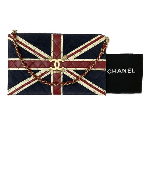 CHANEL（シャネル）CHANEL (シャネル) ユニオンジャックココマークショルダーバッグ ネイビー×レッド サイズ:-の古着・服飾アイテム