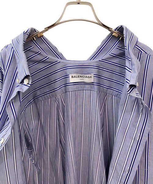 BALENCIAGA（バレンシアガ）BALENCIAGA (バレンシアガ) オーバーサイズストライプシャツ スカイブルー サイズ:34の古着・服飾アイテム
