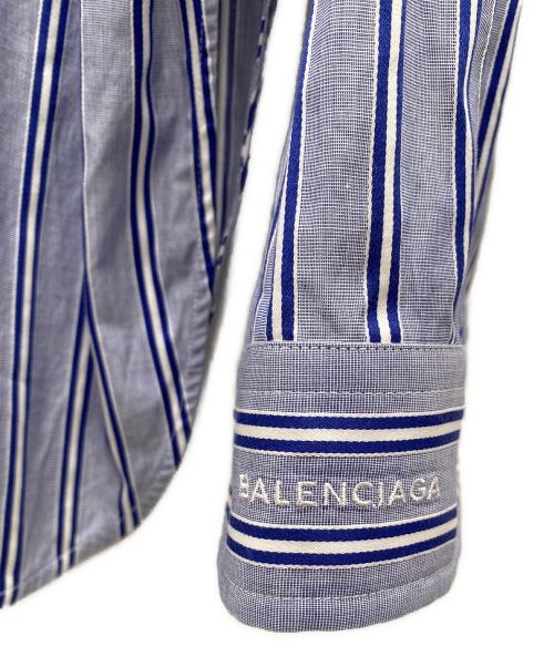 BALENCIAGA（バレンシアガ）BALENCIAGA (バレンシアガ) オーバーサイズストライプシャツ スカイブルー サイズ:34の古着・服飾アイテム