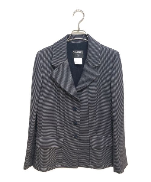 CHANEL（シャネル）CHANEL (シャネル) ボーダージャケット ホワイト×ブラック サイズ:38の古着・服飾アイテム