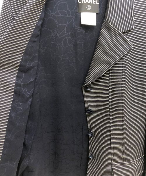 CHANEL（シャネル）CHANEL (シャネル) ボーダージャケット ホワイト×ブラック サイズ:38の古着・服飾アイテム