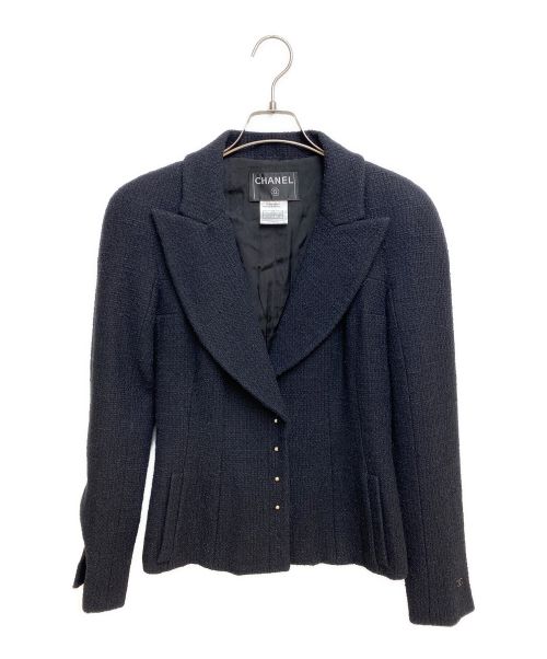 CHANEL（シャネル）CHANEL (シャネル) ツイードジャケット ブラック サイズ:38の古着・服飾アイテム