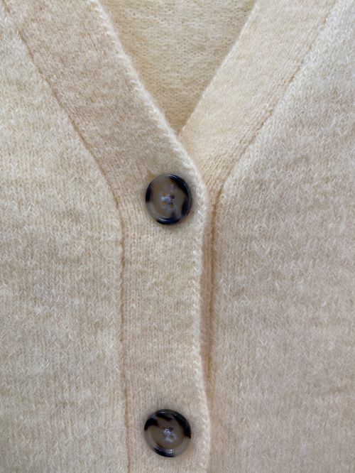 Acne studios（アクネ ストゥディオス）Acne studios (アクネストゥディオズ) Vネックニットカーディガン ライトイエロー サイズ:Sの古着・服飾アイテム