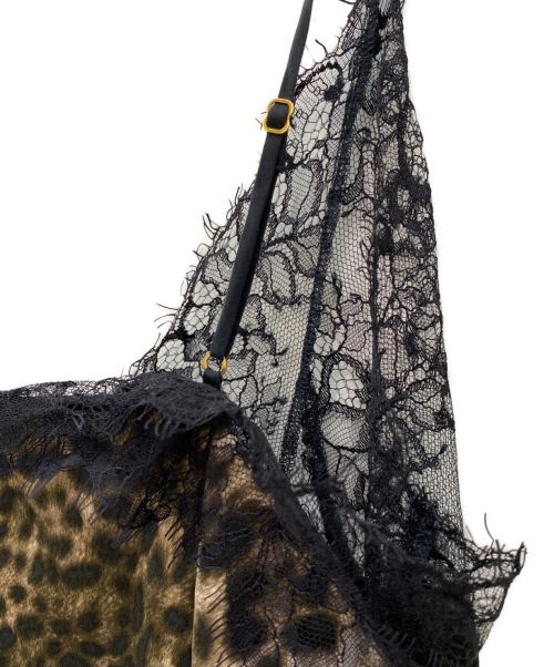 Col Pierrot（コルピエロ）Col Pierrot (コルピエロ) LEOPARD LACE キャミソール ブラック×ブラウン サイズ:-の古着・服飾アイテム