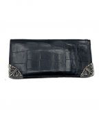 CHROME HEARTSクロムハーツ）の古着「ALLIGATOR LONG SINGLE FOLD WALLET」｜ブラック