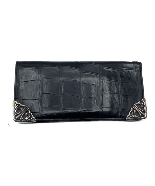 CHROME HEARTS（クロムハーツ）CHROME HEARTS (クロムハーツ) ALLIGATOR LONG SINGLE FOLD WALLET ブラック サイズ:FREEの古着・服飾アイテム