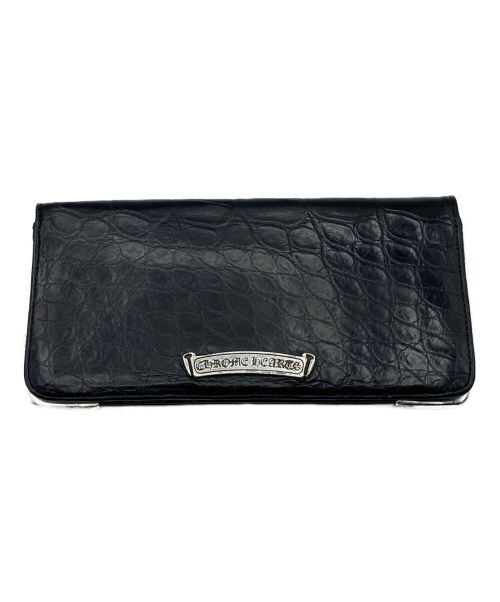 CHROME HEARTS（クロムハーツ）CHROME HEARTS (クロムハーツ) ALLIGATOR LONG SINGLE FOLD WALLET ブラック サイズ:FREEの古着・服飾アイテム