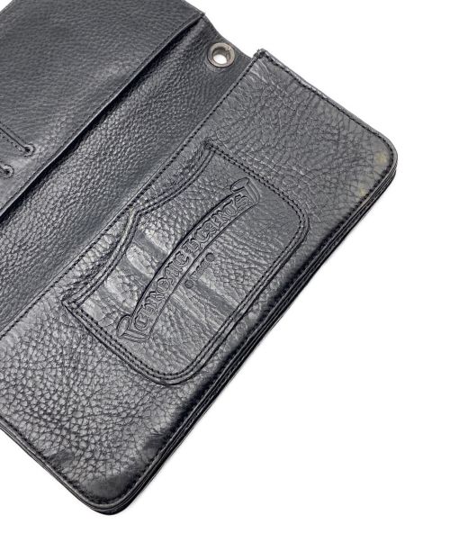 CHROME HEARTS（クロムハーツ）CHROME HEARTS (クロムハーツ) ALLIGATOR LONG SINGLE FOLD WALLET ブラック サイズ:FREEの古着・服飾アイテム