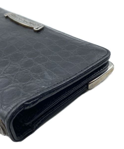 CHROME HEARTS（クロムハーツ）CHROME HEARTS (クロムハーツ) ALLIGATOR LONG SINGLE FOLD WALLET ブラック サイズ:FREEの古着・服飾アイテム