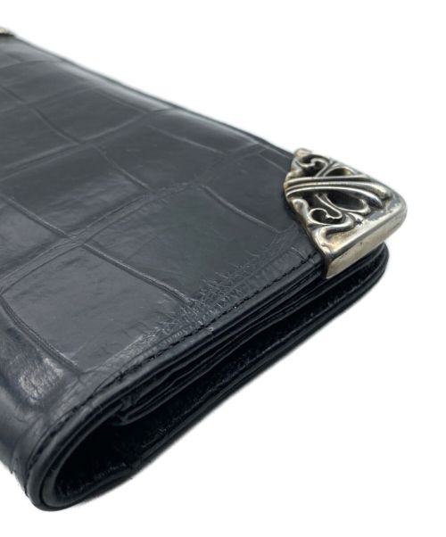 CHROME HEARTS（クロムハーツ）CHROME HEARTS (クロムハーツ) ALLIGATOR LONG SINGLE FOLD WALLET ブラック サイズ:FREEの古着・服飾アイテム