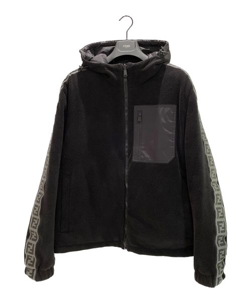 FENDI（フェンディ）FENDI (フェンディ) リバーシブルフリーススウェットシャツブルゾン ブラック サイズ:52の古着・服飾アイテム
