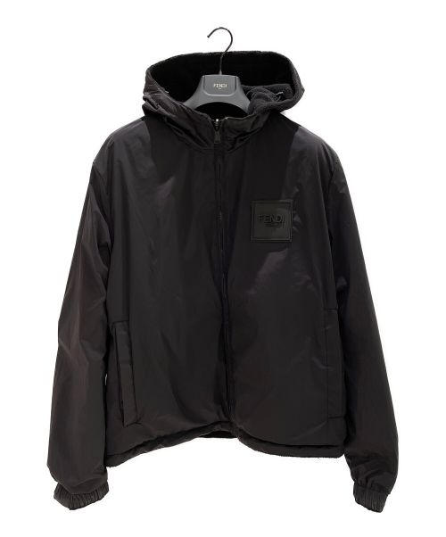 FENDI（フェンディ）FENDI (フェンディ) リバーシブルフリーススウェットシャツブルゾン ブラック サイズ:52の古着・服飾アイテム