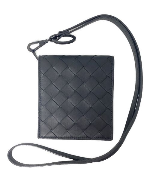 BOTTEGA VENETA（ボッテガベネタ）BOTTEGA VENETA (ボッテガベネタ) ストラップ付きジップアラウンドウォレット ブラック サイズ:-の古着・服飾アイテム