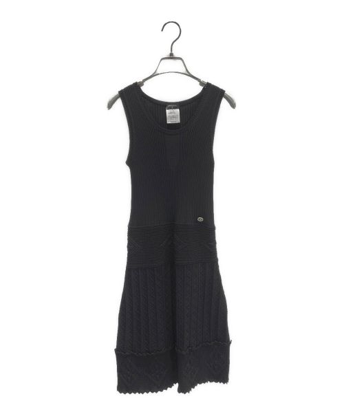 CHANEL（シャネル）CHANEL (シャネル) ノースリーブニットワンピース ブラック サイズ:40の古着・服飾アイテム