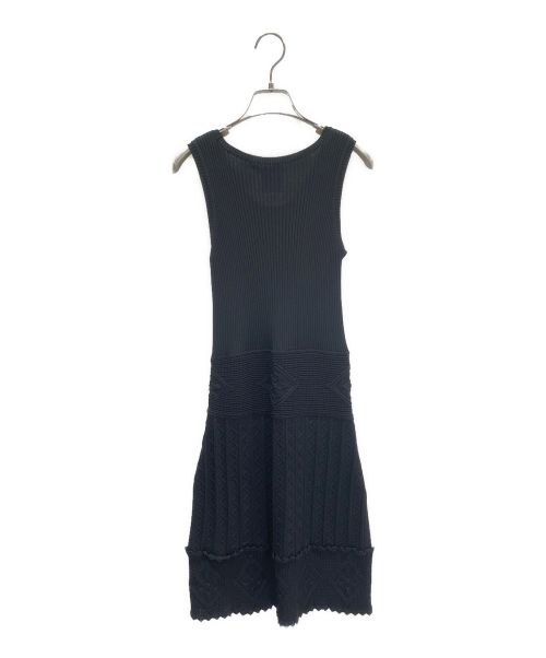 CHANEL（シャネル）CHANEL (シャネル) ノースリーブニットワンピース ブラック サイズ:40の古着・服飾アイテム