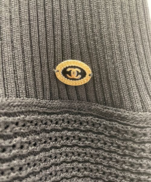 CHANEL（シャネル）CHANEL (シャネル) ノースリーブニットワンピース ブラック サイズ:40の古着・服飾アイテム