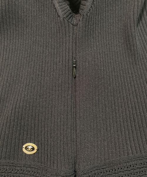 CHANEL（シャネル）CHANEL (シャネル) ノースリーブニットワンピース ブラック サイズ:40の古着・服飾アイテム