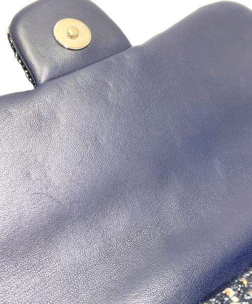 CHANEL（シャネル）CHANEL (シャネル) ツイードパールチェーンハンドバッグ ブラック サイズ:-の古着・服飾アイテム
