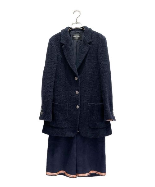 CHANEL（シャネル）CHANEL (シャネル) ツイードセットアップ ネイビー サイズ:T:36/B38の古着・服飾アイテム