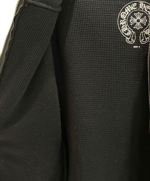 CHROME HEARTS（クロムハーツ）CHROME HEARTS (クロムハーツ) ゴールドクラッシュプリントジップパーカー ブラック サイズ:Sの古着・服飾アイテム
