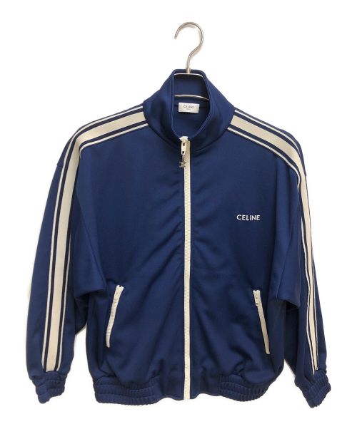 CELINE（セリーヌ）CELINE (セリーヌ) 22AW ロゴプリントジップブルゾン ブルー サイズ:Sの古着・服飾アイテム