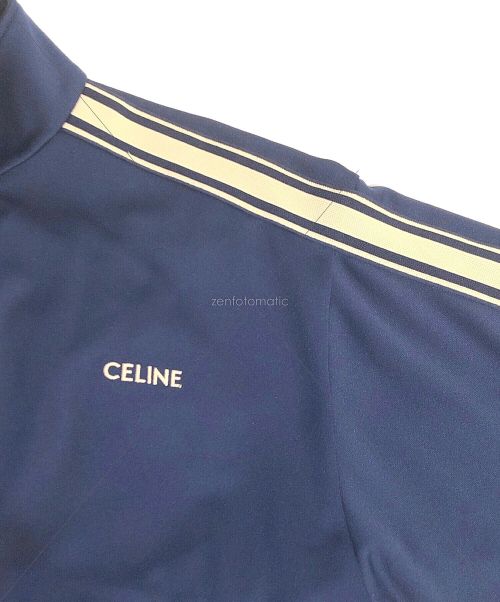CELINE（セリーヌ）CELINE (セリーヌ) 22AW ロゴプリントジップブルゾン ブルー サイズ:Sの古着・服飾アイテム