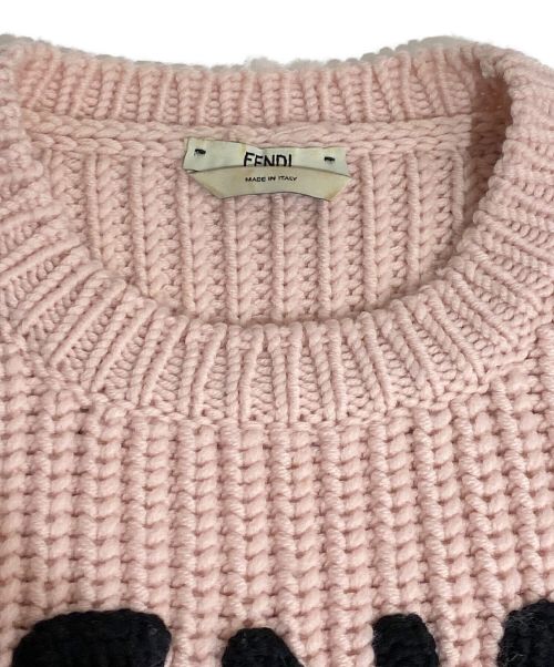 FENDI（フェンディ）FENDI (フェンディ) クルーネックロゴニット ピンク サイズ:36の古着・服飾アイテム