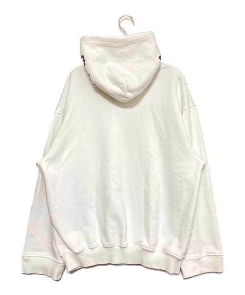 BALENCIAGA（バレンシアガ）BALENCIAGA (バレンシアガ) フードロゴプリントプルオーバーパーカー ホワイト サイズ:Mの古着・服飾アイテム